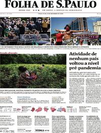 Capa do jornal Folha de S.Paulo 08/09/2020