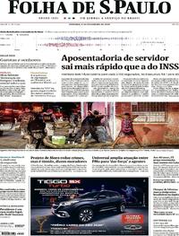 Capa do jornal Folha de S.Paulo 09/02/2020