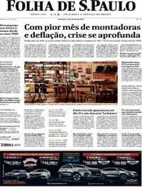 Capa do jornal Folha de S.Paulo 09/05/2020