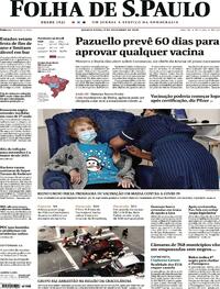 Capa do jornal Folha de S.Paulo 09/12/2020