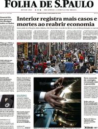 Capa do jornal Folha de S.Paulo 10/06/2020