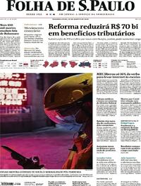 Capa do jornal Folha de S.Paulo 10/08/2020