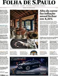 Capa do jornal Folha de S.Paulo 11/01/2020