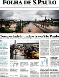 Capa do jornal Folha de S.Paulo 11/02/2020