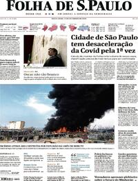 Capa do jornal Folha de S.Paulo 11/09/2020