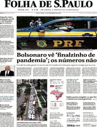 Capa do jornal Folha de S.Paulo 11/12/2020