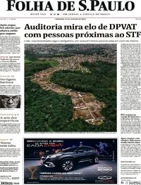 Capa do jornal Folha de S.Paulo 12/01/2020