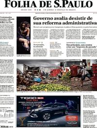 Capa do jornal Folha de S.Paulo 12/02/2020