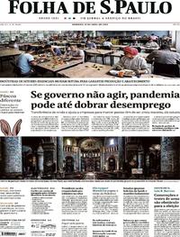 Capa do jornal Folha de S.Paulo 12/04/2020