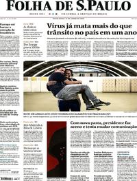 Capa do jornal Folha de S.Paulo 12/06/2020