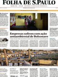Capa do jornal Folha de S.Paulo 12/07/2020