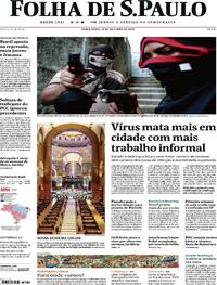 Capa do jornal Folha de S.Paulo 13/10/2020