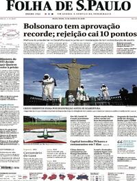 Capa do jornal Folha de S.Paulo 14/08/2020