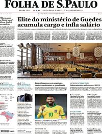 Capa do jornal Folha de S.Paulo 14/10/2020
