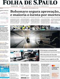 Capa do jornal Folha de S.Paulo 14/12/2020