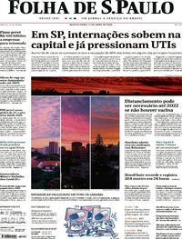 Capa do jornal Folha de S.Paulo 15/04/2020