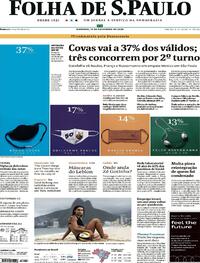 Capa do jornal Folha de S.Paulo 15/11/2020
