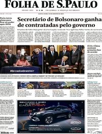 Capa do jornal Folha de S.Paulo 16/01/2020