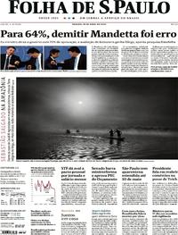 Capa do jornal Folha de S.Paulo 18/04/2020