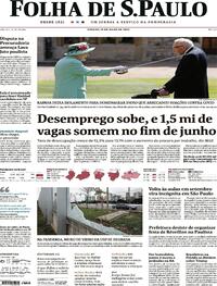 Capa do jornal Folha de S.Paulo 18/07/2020