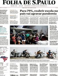 Capa do jornal Folha de S.Paulo 18/08/2020