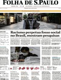 Capa do jornal Folha de S.Paulo 19/07/2020