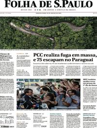 Capa do jornal Folha de S.Paulo 20/01/2020