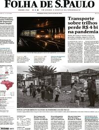 Capa do jornal Folha de S.Paulo 20/07/2020