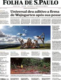 Capa do jornal Folha de S.Paulo 22/02/2020