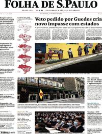 Capa do jornal Folha de S.Paulo 22/05/2020
