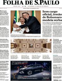 Capa do jornal Folha de S.Paulo 23/01/2020