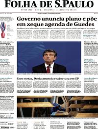 Capa do jornal Folha de S.Paulo 23/04/2020