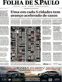Capa do jornal Folha de S.Paulo 23/06/2020