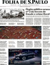 Capa do jornal Folha de S.Paulo 25/01/2020