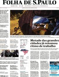 Capa do jornal Folha de S.Paulo 26/08/2020