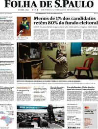 Capa do jornal Folha de S.Paulo 26/10/2020