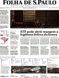 Capa do jornal Folha de S.Paulo 26/12/2020