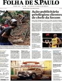 Capa do jornal Folha de S.Paulo 27/01/2020