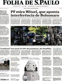Capa do jornal Folha de S.Paulo 27/05/2020