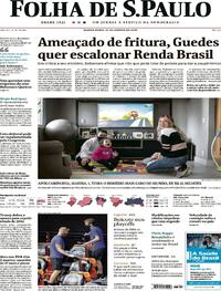 Capa do jornal Folha de S.Paulo 27/08/2020