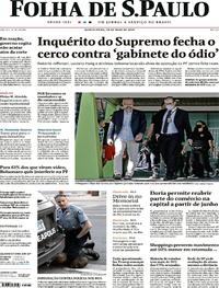 Capa do jornal Folha de S.Paulo 28/05/2020