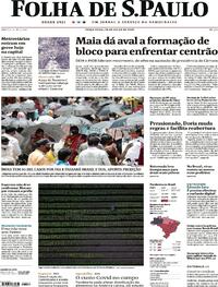 Capa do jornal Folha de S.Paulo 28/07/2020