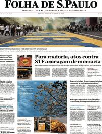 Capa do jornal Folha de S.Paulo 29/06/2020