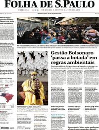 Capa do jornal Folha de S.Paulo 29/07/2020