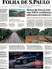 Capa do jornal Folha de S.Paulo 30/01/2020