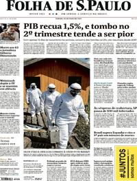 Capa do jornal Folha de S.Paulo 30/05/2020