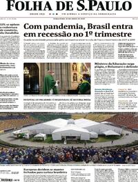 Capa do jornal Folha de S.Paulo 30/06/2020
