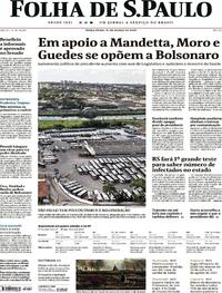 Capa do jornal Folha de S.Paulo 31/03/2020