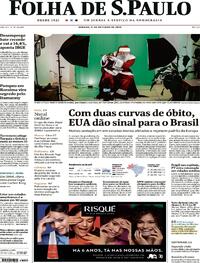Capa do jornal Folha de S.Paulo 31/10/2020