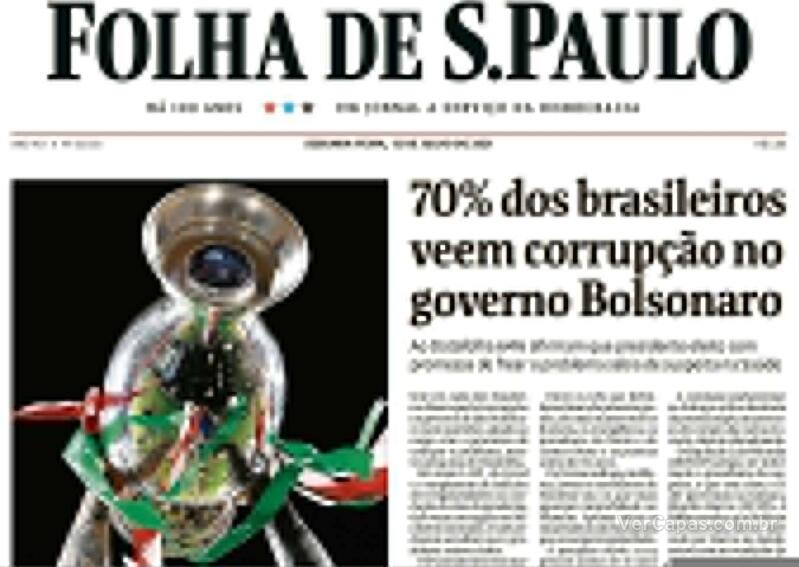 Capa do jornal Folha de S.Paulo 12/07/2021